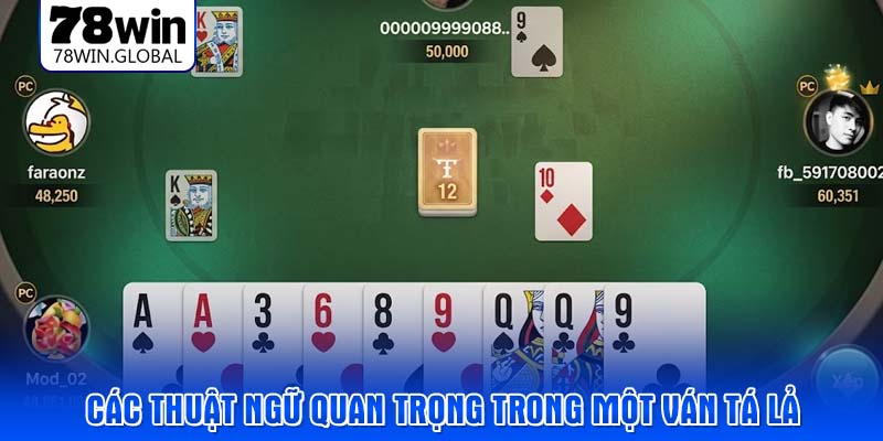 Các thuật ngữ quan trọng trong một ván tá lả